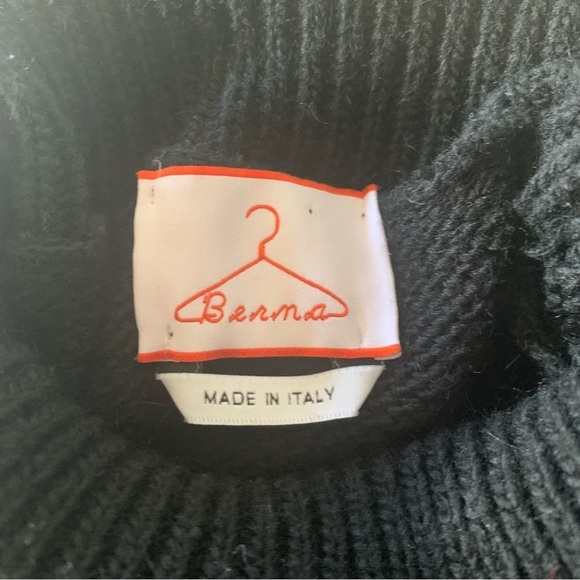 Berna Sweater Soft Wool Blend Pullover Turtleneck Art Black Orange Beige Brown L - Picture 9 of 13
